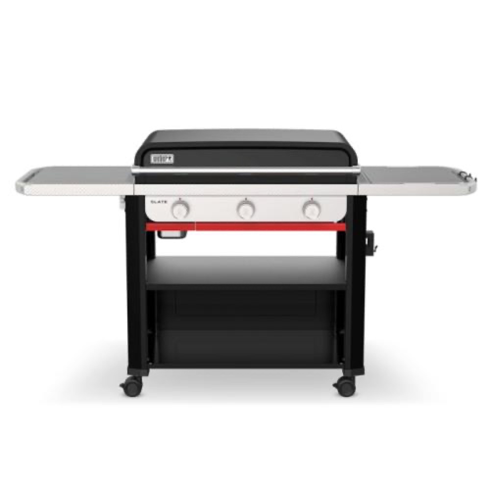 Weber Grills Slate 30 Inch Freestanding 3 Burner Propane Gas Rust Resistant Flat Top Griddle   Black