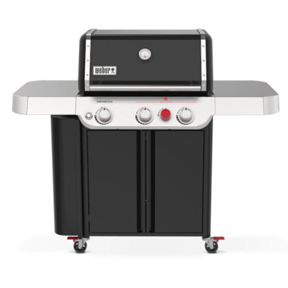 Weber Grills Genesis E 330 Freestanding Propane Gas Grill with Sear Burner and Grill Locker   Black