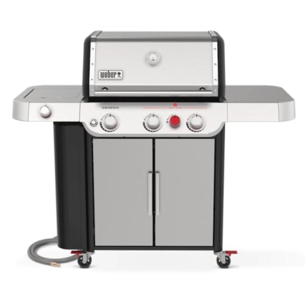 Weber Grills Genesis S 335 Freestanding Natural Gas Grill with Sear Burner and Side Burner   Stainless Steel
