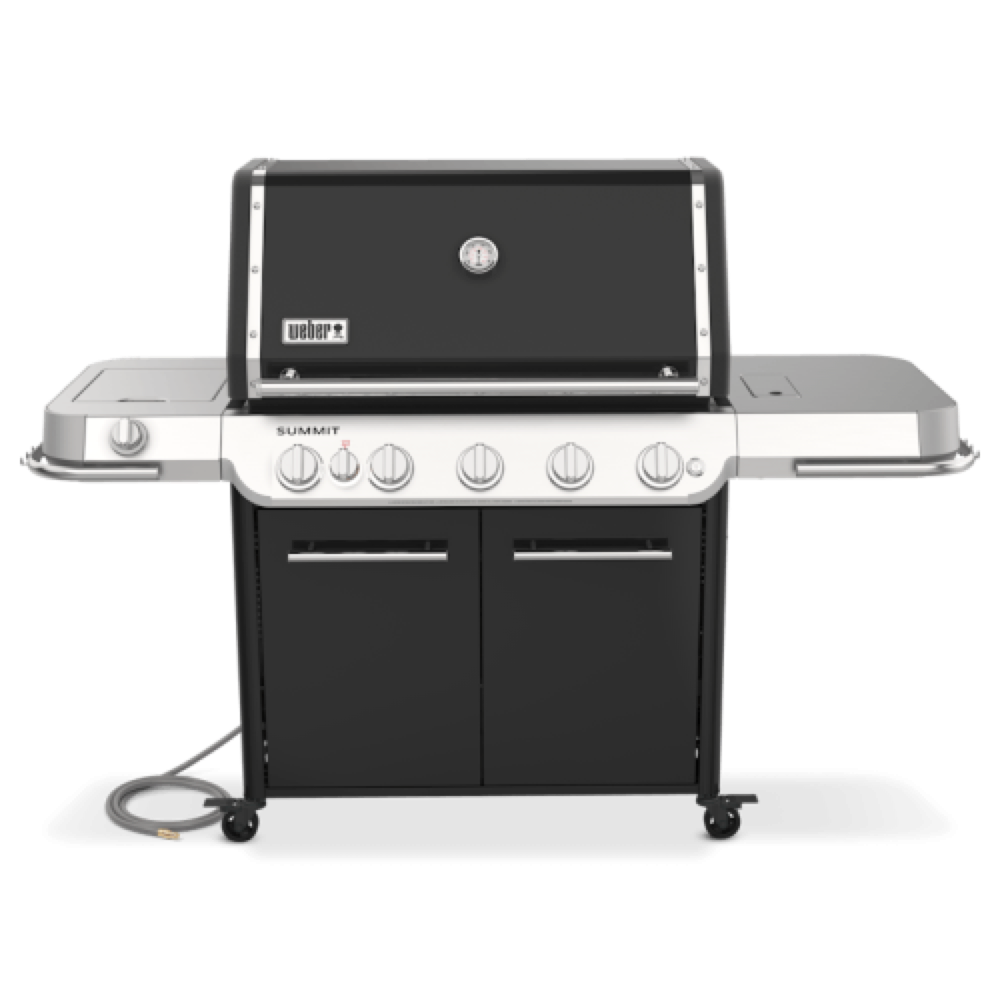 Weber Grills Summit FS38 E Freestanding Natural Gas Grill with Rotisserie Sear Burner and Side Burner   Black