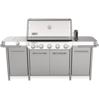 Weber Grills Summit GC38 S Grill Center Propane Gas Grill with Rotisserie Sear Burner and Side Burner Stainless Steel 1500091350