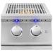 Summerset Grills Sizzler Pro 24000 BTU Built In Propane Gas Double Side Burner with LED Lighting  and  Stainless Steel Lid