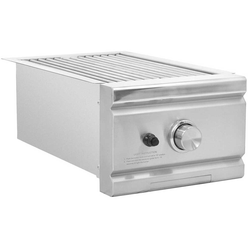 Summerset Grills TRL 15000 BTU Built In Propane Gas Searing Side Burner with LED Lighting  and  Stainless Steel Lid