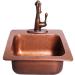 RCS 15 Inch x 15 Inch Outdoor Rated Copper Drop In Sink with Hot and Cold Water Faucet