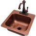 RCS 15 Inch x 15 Inch Outdoor Rated Copper Drop In Sink with Hot and Cold Water Faucet