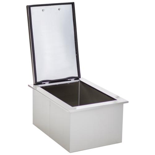 Summerset Grills 17 Inch Stainless Steel Drop In Ice Bin Cooler with Removable Lid   20 Lb