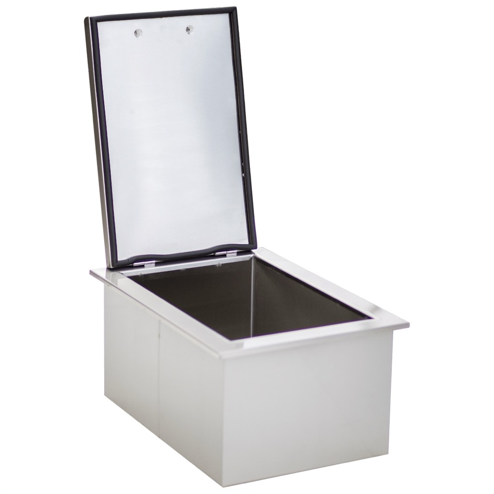 Summerset Grills 17 Inch Stainless Steel Drop In Ice Bin Cooler with Removable Lid   20 Lb
