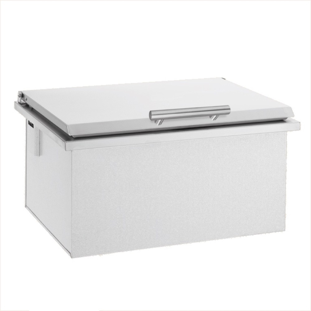 Summerset Grills 28 Inch Stainless Steel Drop In Ice Bin Cooler with Removable Lid   40 Lb