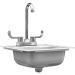 Summerset Grills 15 Inch x 15 Inch Outdoor Rated Stainless Steel Drop In Sink with Hot and Cold Water Faucet