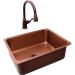 RCS 23 Inch x 18 Inch Outdoor Rated Copper Single Bowl Undermount Sink with Pull Down Hot and Cold Water Faucet