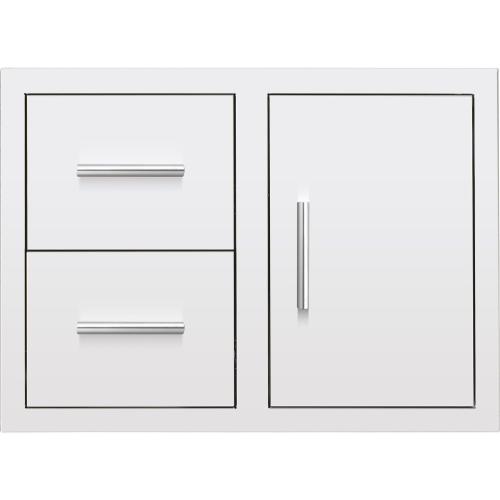 Summerset Grills 30 Inch Stainless Steel Right Hinged Access Door  and  Double Drawer Combo
