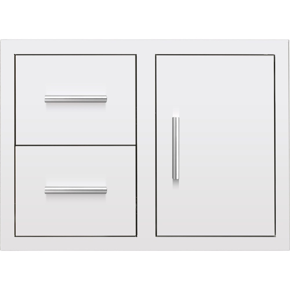 Summerset Grills 30 Inch Stainless Steel Right Hinged Access Door  and  Double Drawer Combo