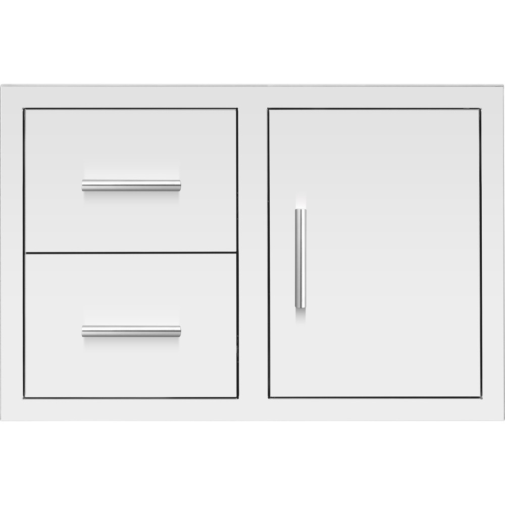 Summerset Grills 33 Inch Stainless Steel Right Hinged Access Door  and  Double Drawer Combo