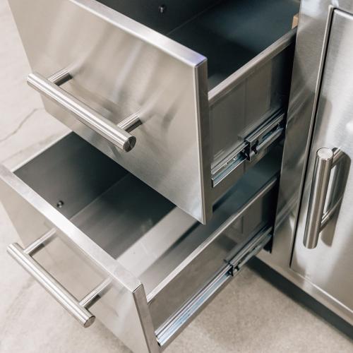 Summerset Grills 33 Inch Stainless Steel Right Hinged Access Door  and  Double Drawer Combo
