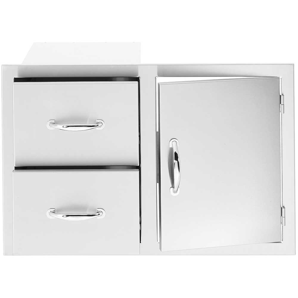 Summerset Grills 33 Inch Stainless Steel Right Hinged Access Door  and  Double Drawer Combo