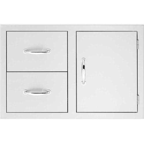 Summerset Grills 33 Inch Stainless Steel Right Hinged Access Door  and  Double Drawer Combo