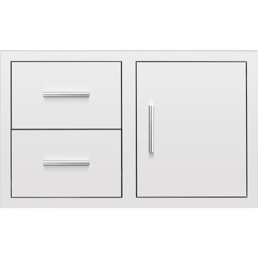 Summerset Grills 36 Inch Stainless Steel Right Hinged Access Door  and  Double Drawer Combo