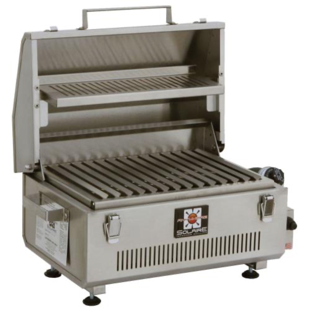 Solaire Anywhere Marine Grade Portable Infrared Propane Gas Grill with Warming Rack