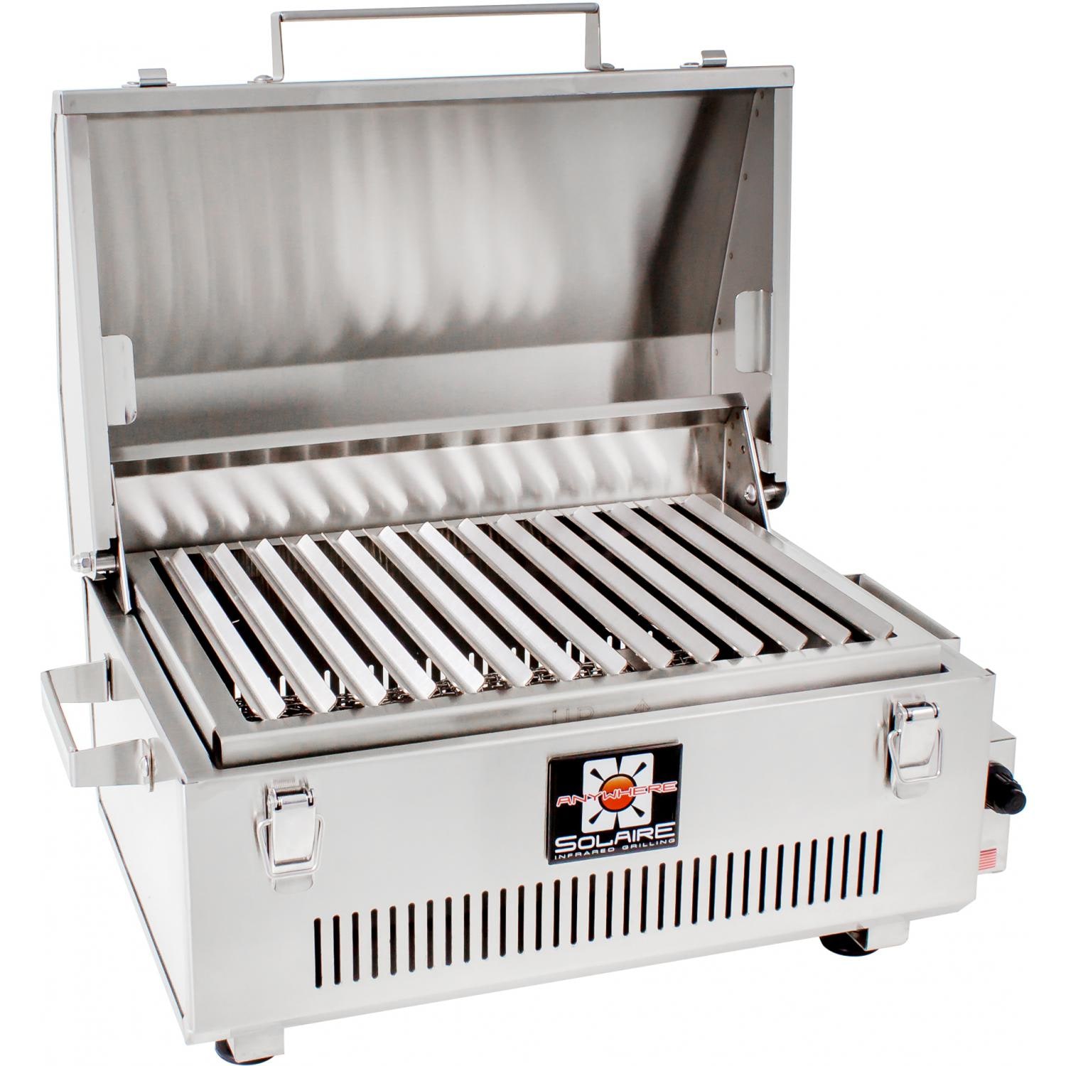 Solaire Anywhere Marine Grade Portable Infrared Propane Gas Grill with Warming Rack
