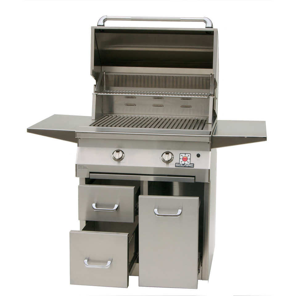 Solaire 30 Inch Freestanding InfraVection Propane Gas Grill on Premium Cart With One Infrared Burner