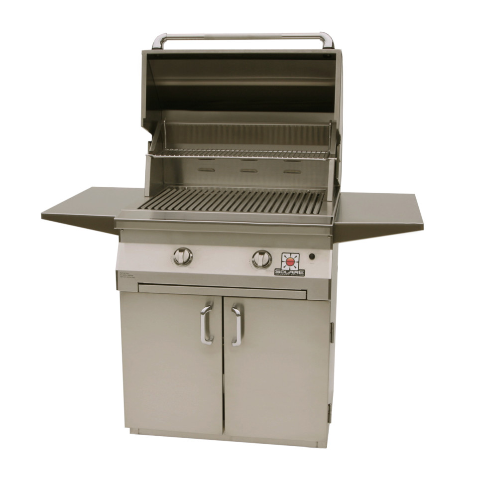 Solaire 30 Inch Freestanding InfraVection Natural Gas Grill on Standard Cart With One Infrared Burner