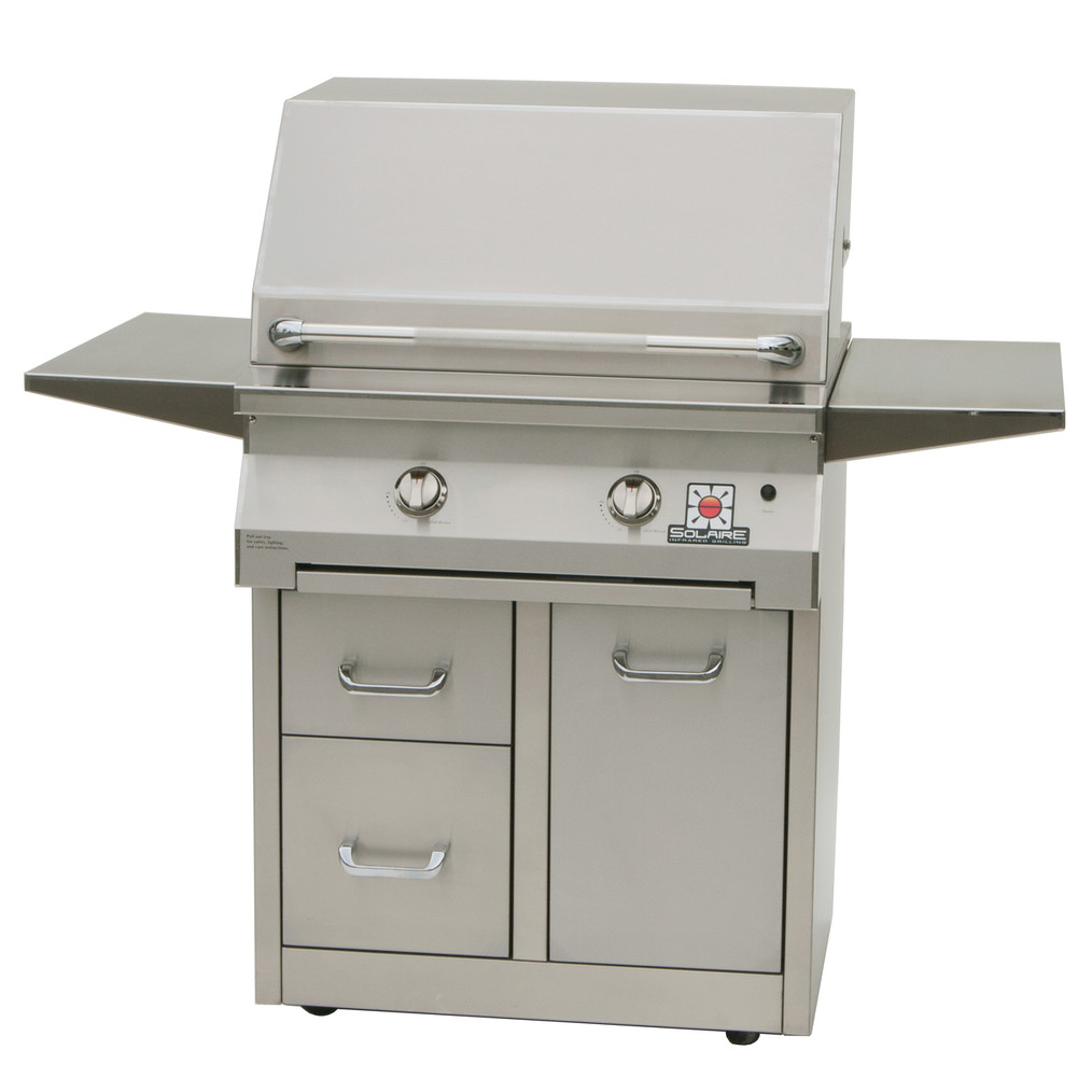 Solaire 30 Inch Freestanding InfraVection Propane Gas Grill with Rotisserie on Premium Cart With One Infrared Burner