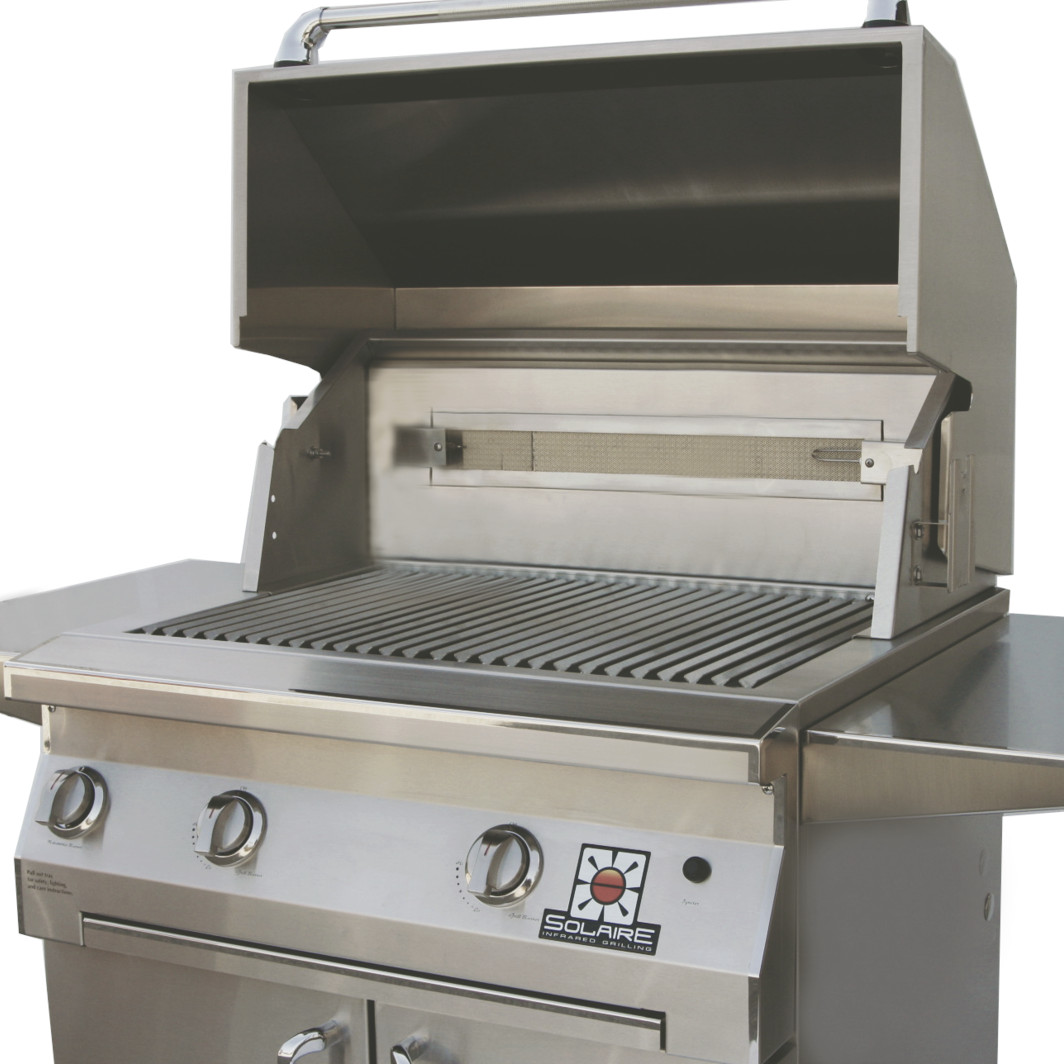 Solaire 30 Inch Freestanding All Convection Propane Gas Grill with Rotisserie on Premium Cart