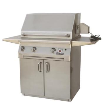 Solaire 30 Inch Freestanding All Infrared Propane Gas Grill with Rotisserie on Standard Cart SOL AGBQ 30CIR LP 350
