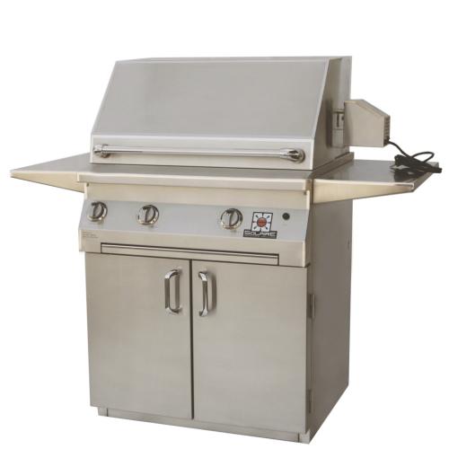 Solaire 30 Inch Freestanding All Convection Natural Gas Grill with Rotisserie on Standard Cart