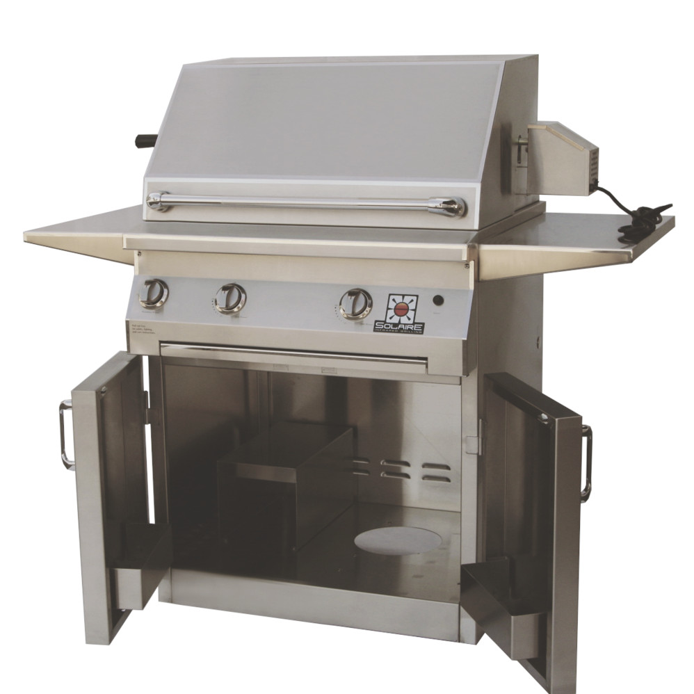 Solaire 30 Inch Freestanding All Convection Natural Gas Grill with Rotisserie on Standard Cart
