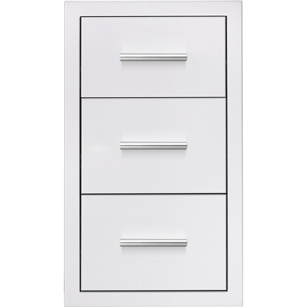 Summerset Grills 17 Inch Stainless Steel Flush Mount Triple Access Drawer