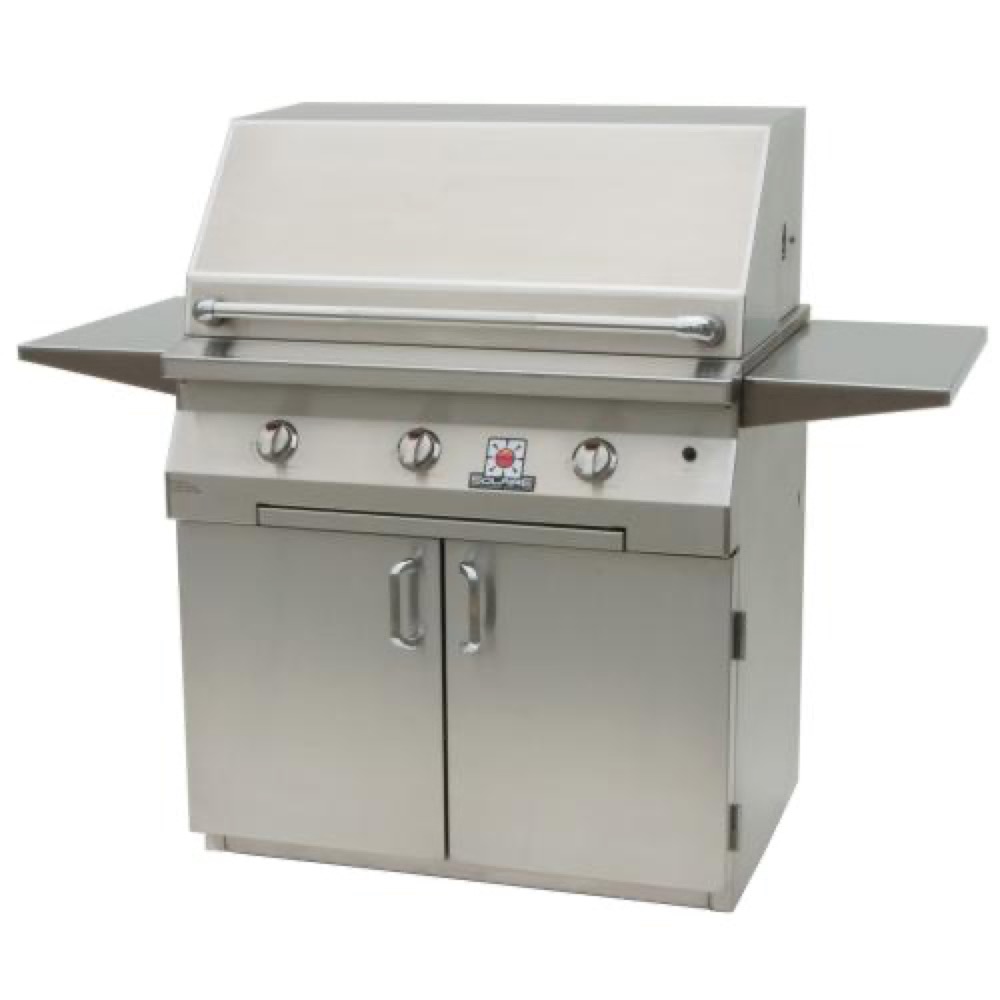 Solaire 36 Inch Freestanding All Infrared Natural Gas Grill on Standard Cart