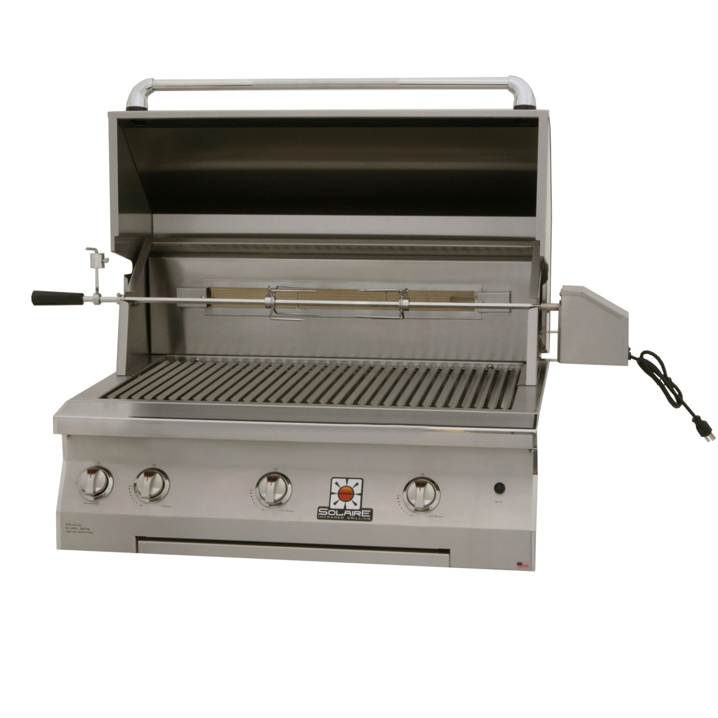 Solaire 36 Inch Built In All Infrared Natural Gas Grill with Rotisserie
