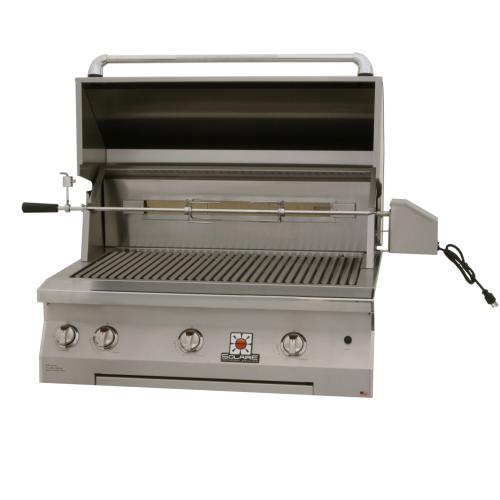 Solaire 36 Inch Built In Convection Propane Gas Grill with Rotisserie