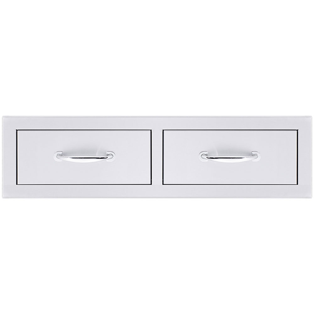 Summerset Grills 32 Inch Stainless Steel Flush Mount Horizontal Double Access Drawer