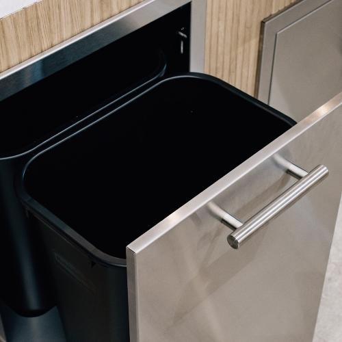 Summerset Grills 20 Inch Stainless Steel Flush Mount Roll Out Trash and Recycling Bin