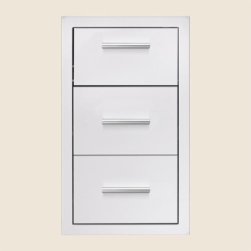 Summerset Grills 17 Inch Stainless Steel Flush Mount Double Access Drawer with Paper Towel Dispenser