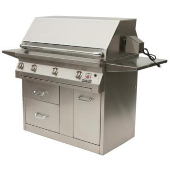 Solaire 42 Inch Freestanding InfraVection Propane Gas Grill With Two Infrared Burners and Rotisserie on Premium Cart SOL AGBQ 42CXVI LP 350