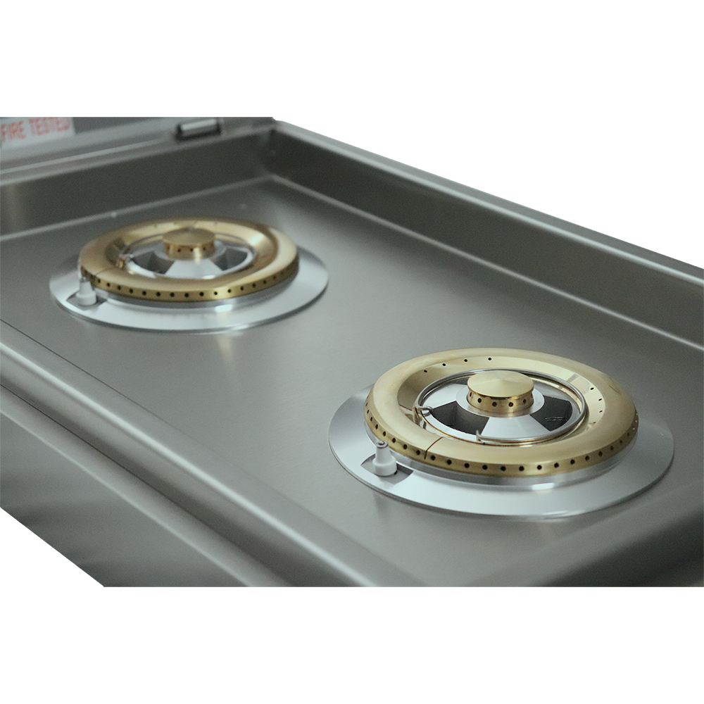 RCS Cutlass Pro Series 24000 BTU Built In Natural Gas Double Side Burner with Stainless Steel Lid