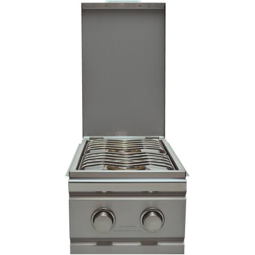 RCS Cutlass Pro Series 24000 BTU Built In Natural Gas Double Side Burner with Stainless Steel Lid