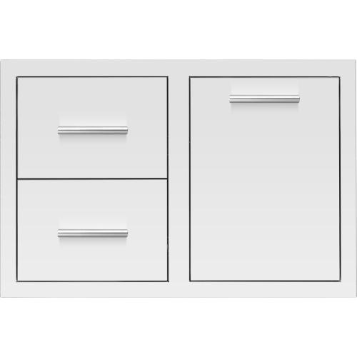 Summerset Grills 33 Inch Stainless Steel Flush Mount Double Access Drawer  and  Propane Drawer Combo