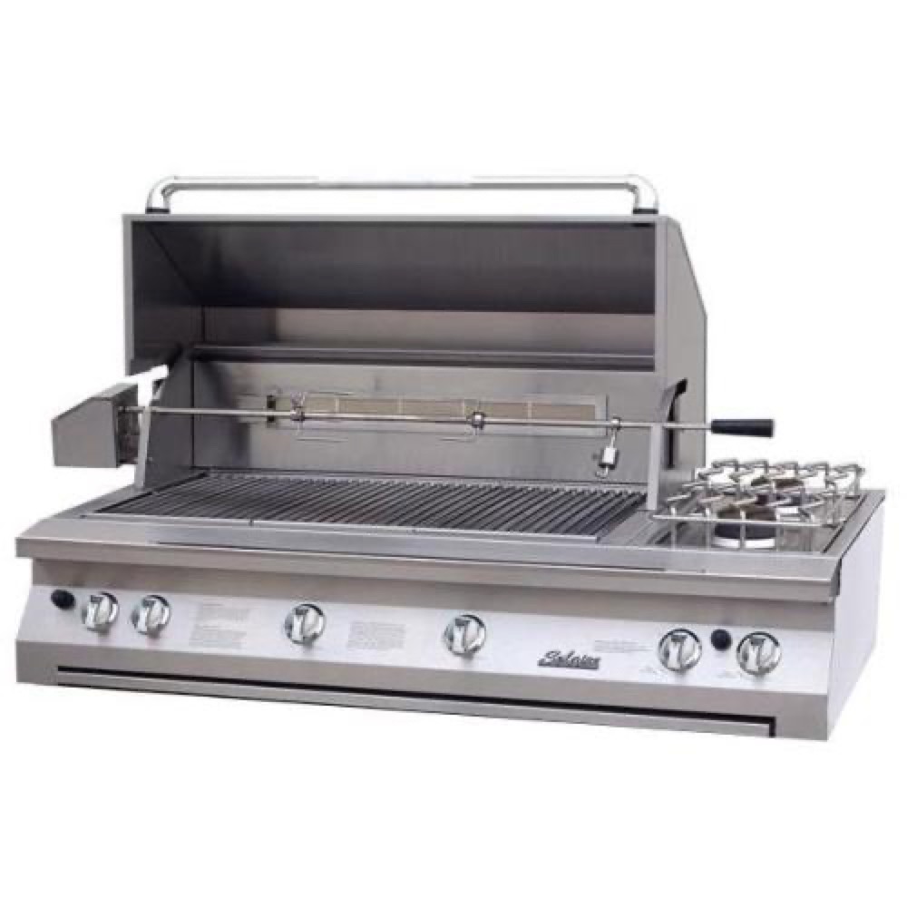 Solaire 56 Inch Built In InfraVection Natural Gas Grill with Rotisserie  and  Double Side Burner With Two Infrared Burners