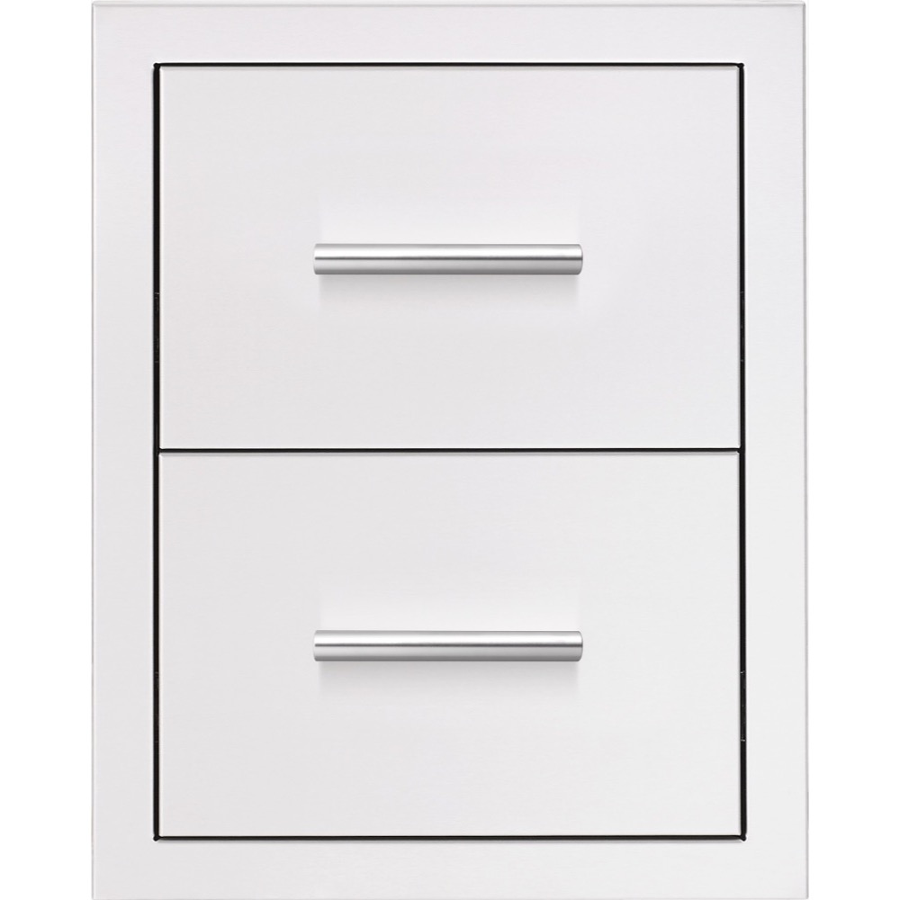 Summerset Grills 17 Inch Stainless Steel Masonry Mount Double Access Drawer