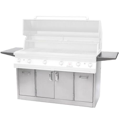 Solaire 56 Inch Freestanding All Infrared Natural Gas Grill with Rotisserie  and  Double Side Burner on Premium Cart with Two Doors and Trash Storage
