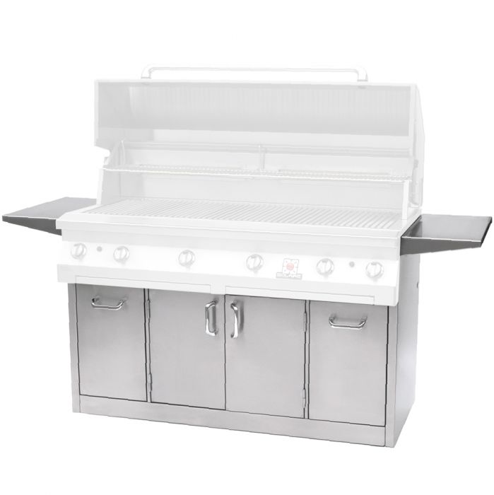Solaire 56 Inch Freestanding All Convection Natural Gas Grill with Rotisserie  and  Double Side Burner on Premium Cart with Two Doors and Trash Storage