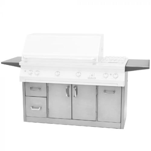 Solaire 56 Inch Freestanding All Infrared Natural Gas Grill with Dual Rotisserie on Premium Cart with Two Doors and Drawers