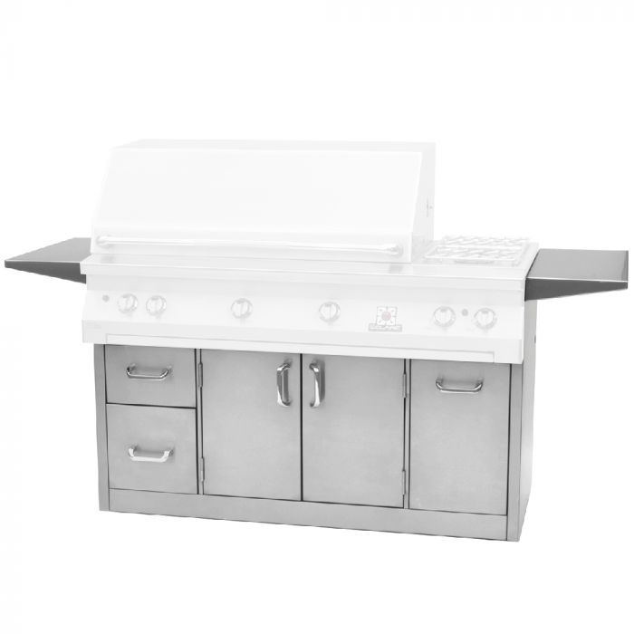 Solaire 56 Inch Freestanding All Convection Natural Gas Grill with Dual Rotisserie on Premium Cart with Two Doors and Drawers