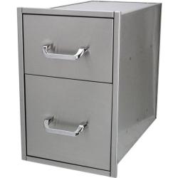 Solaire 14 Inch Stainless Steel Double Access Drawer SOL 2D14S250