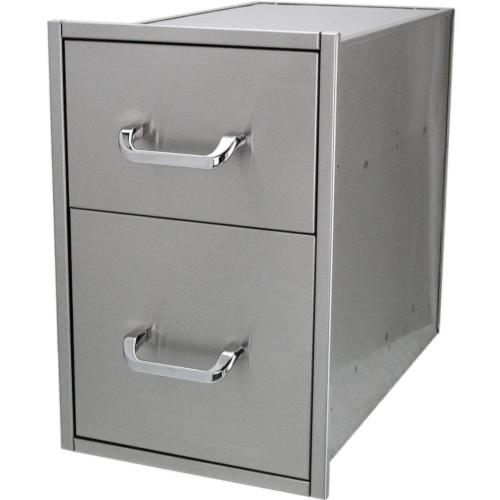 Solaire 14 Inch Stainless Steel Double Access Drawer