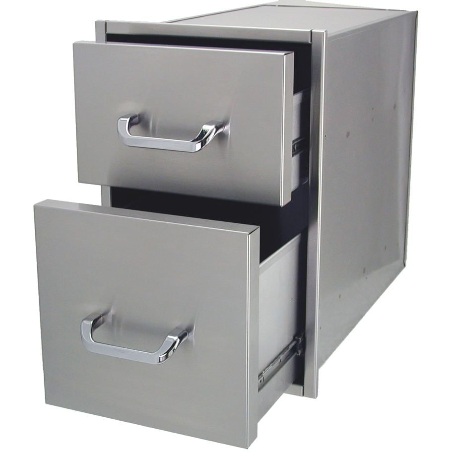 Solaire 14 Inch Stainless Steel Double Access Drawer